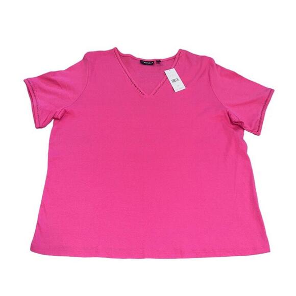 Rafaella Tops - Rafaella Ladies' V-Neck Short Sleeve Top Size 2X  Pink New With Tags